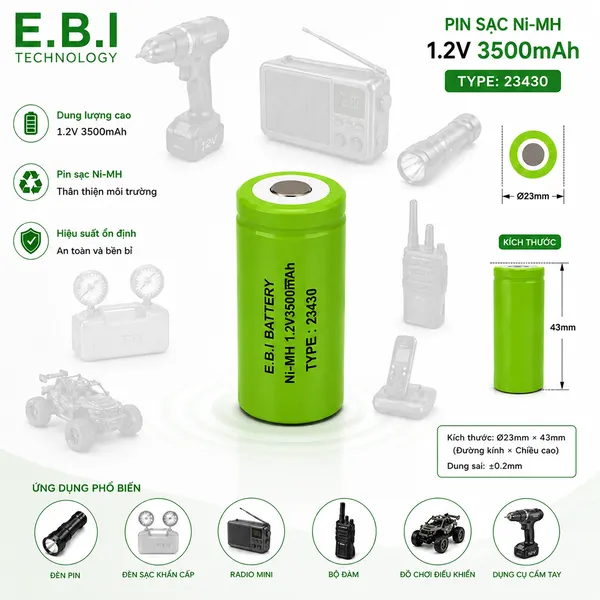 PIN SẠC Ni-MH SC-23430 1.2V3500mAh
