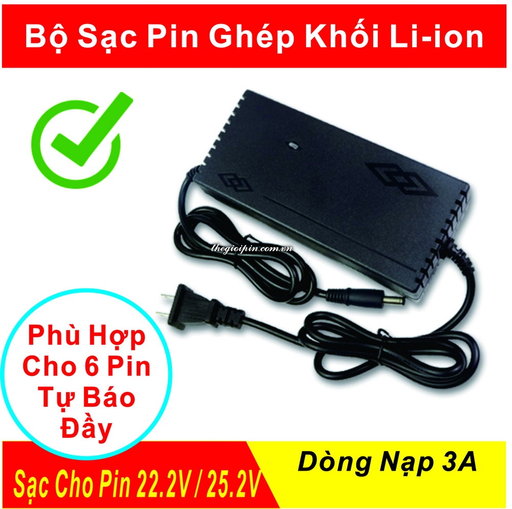 Bộ Sạc Pin Li-ion 6 Cell 22.2V đến 25.2V 3A