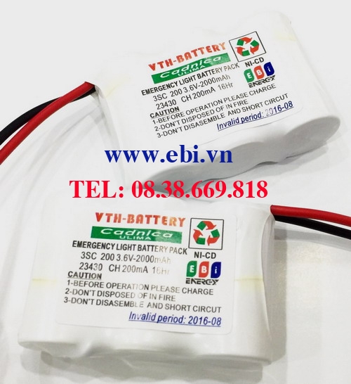 Pin Sạc Khối Ni-Mh đèn khẩn cấp Ni-Cd 3.6V2000