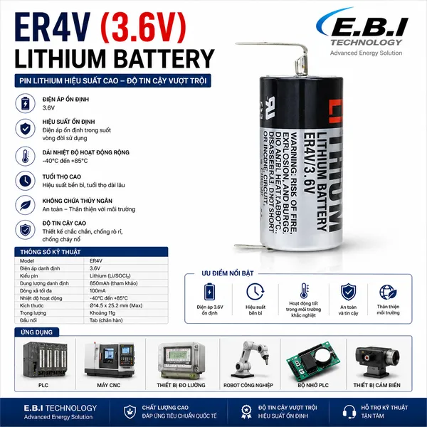 PIN LITHIUM ER4V 3.6V