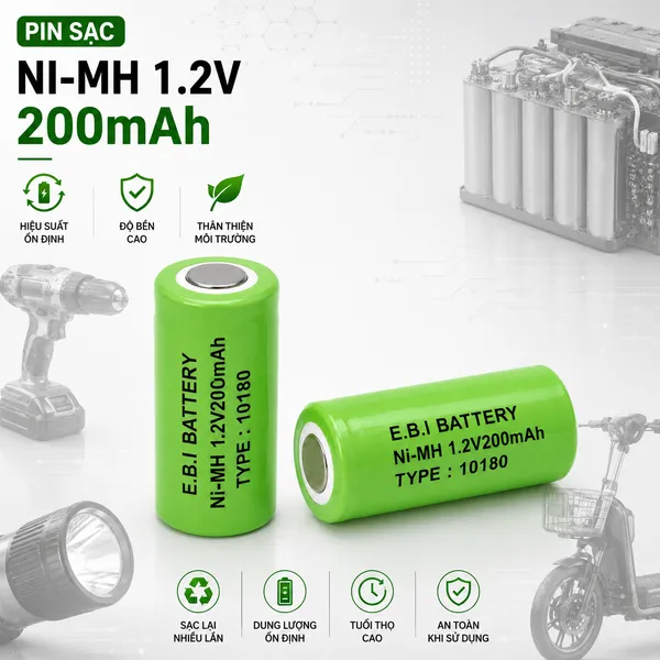 PIN SẠC Ni-MH 1.2V200mAh 10180