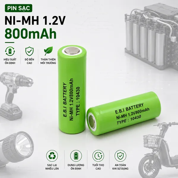 PIN SẠC Ni-MH 1.2V800mAh 10430