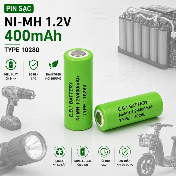 PIN SẠC Ni-MH 1.2V400mAh 10280