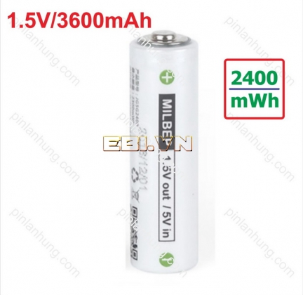 pin lithium 1.5V2400mWh (3600mAh)
